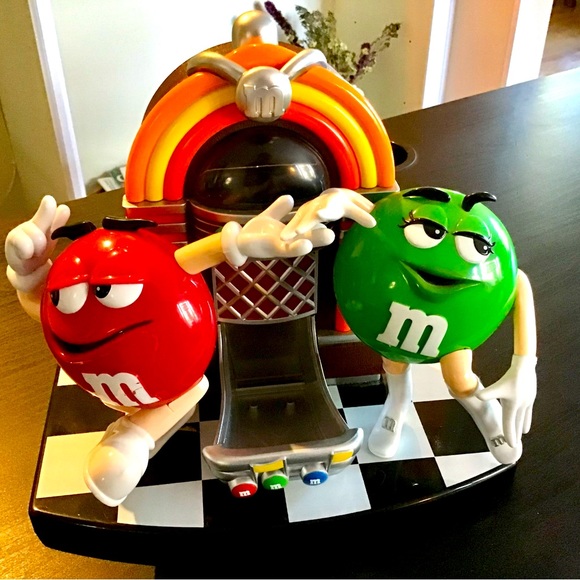 M&M'S Accents Vintage Mm Dispenser With Red And Green Characters